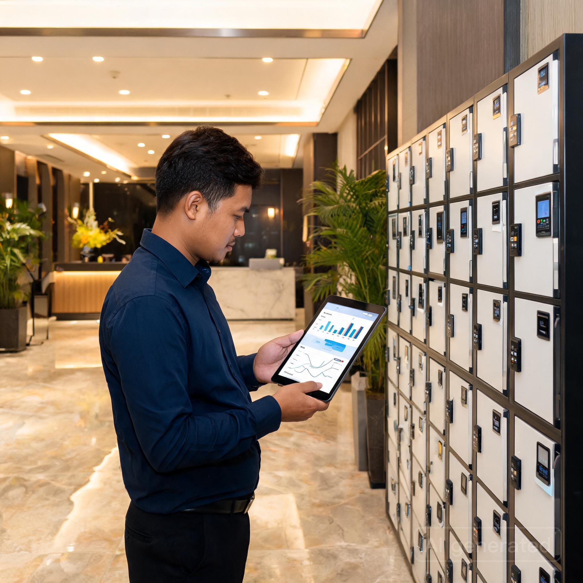 Ilustrasi Strategi Monetisasi Ruang dengan IoT Smart Locker untuk Gedung Komersial