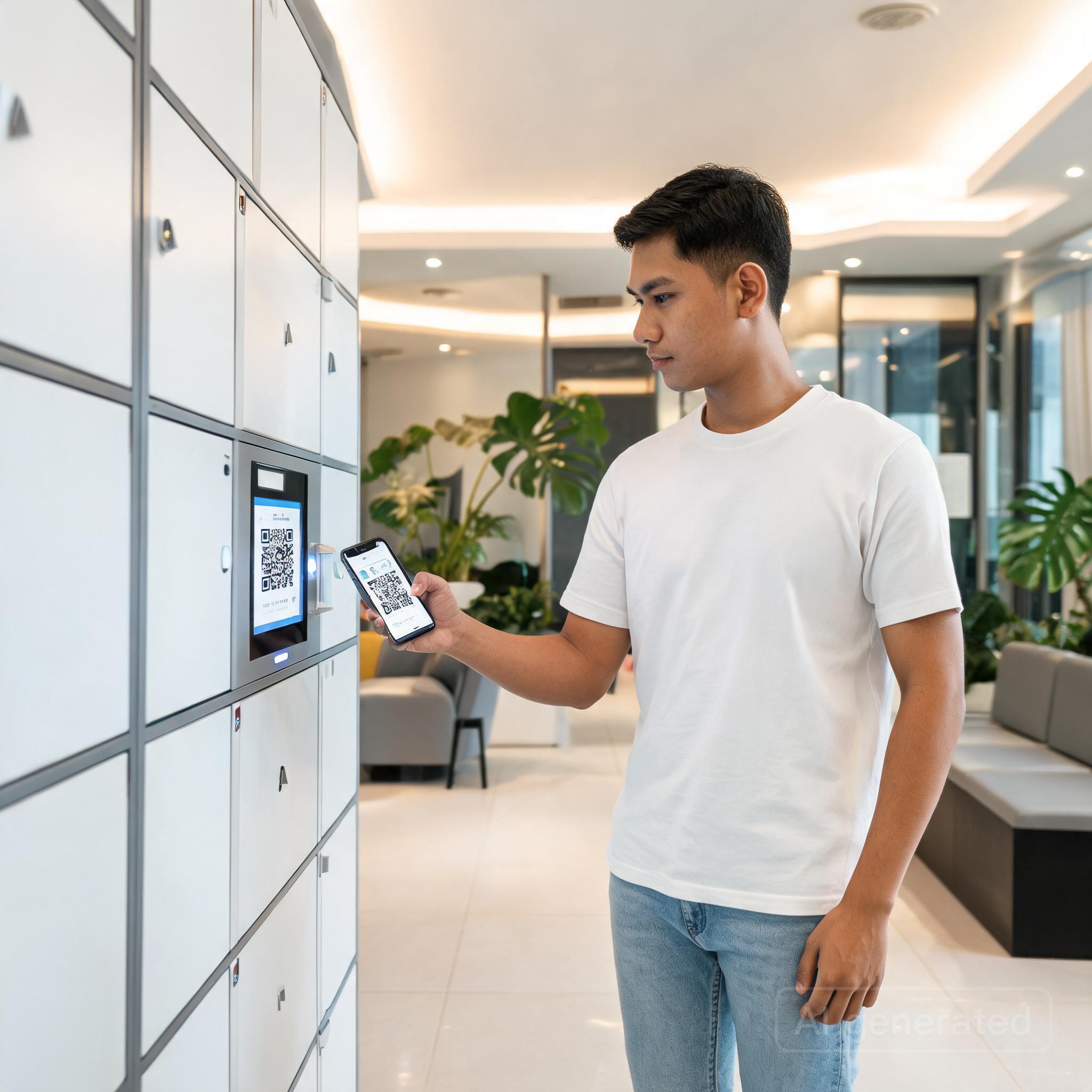 Ilustrasi Efisiensi Penerimaan Paket di Apartemen Menggunakan Sistem Smart Locker