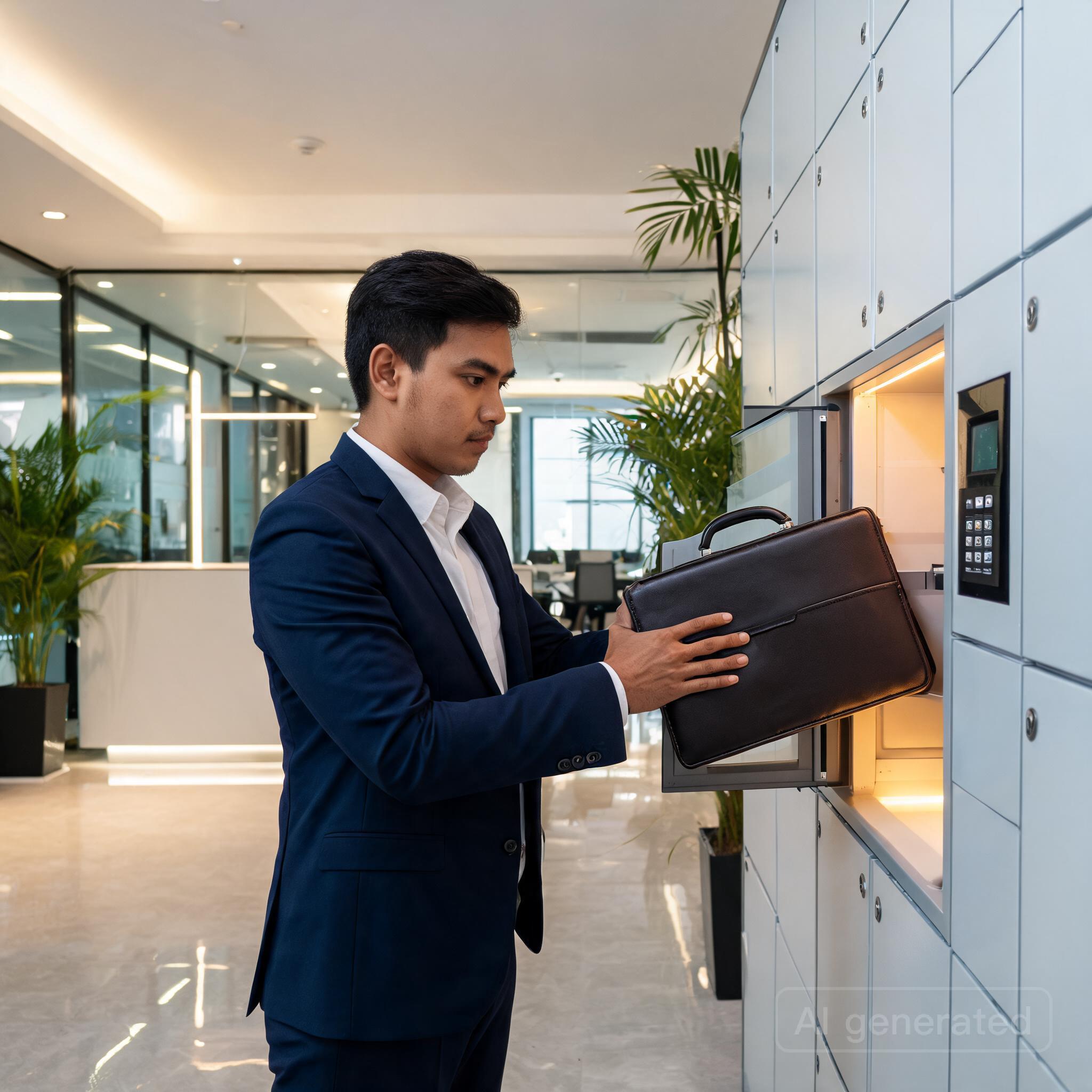 Ilustrasi Keunggulan Smart Locker Berbasis IoT Dibandingkan Loker Kunci Manual