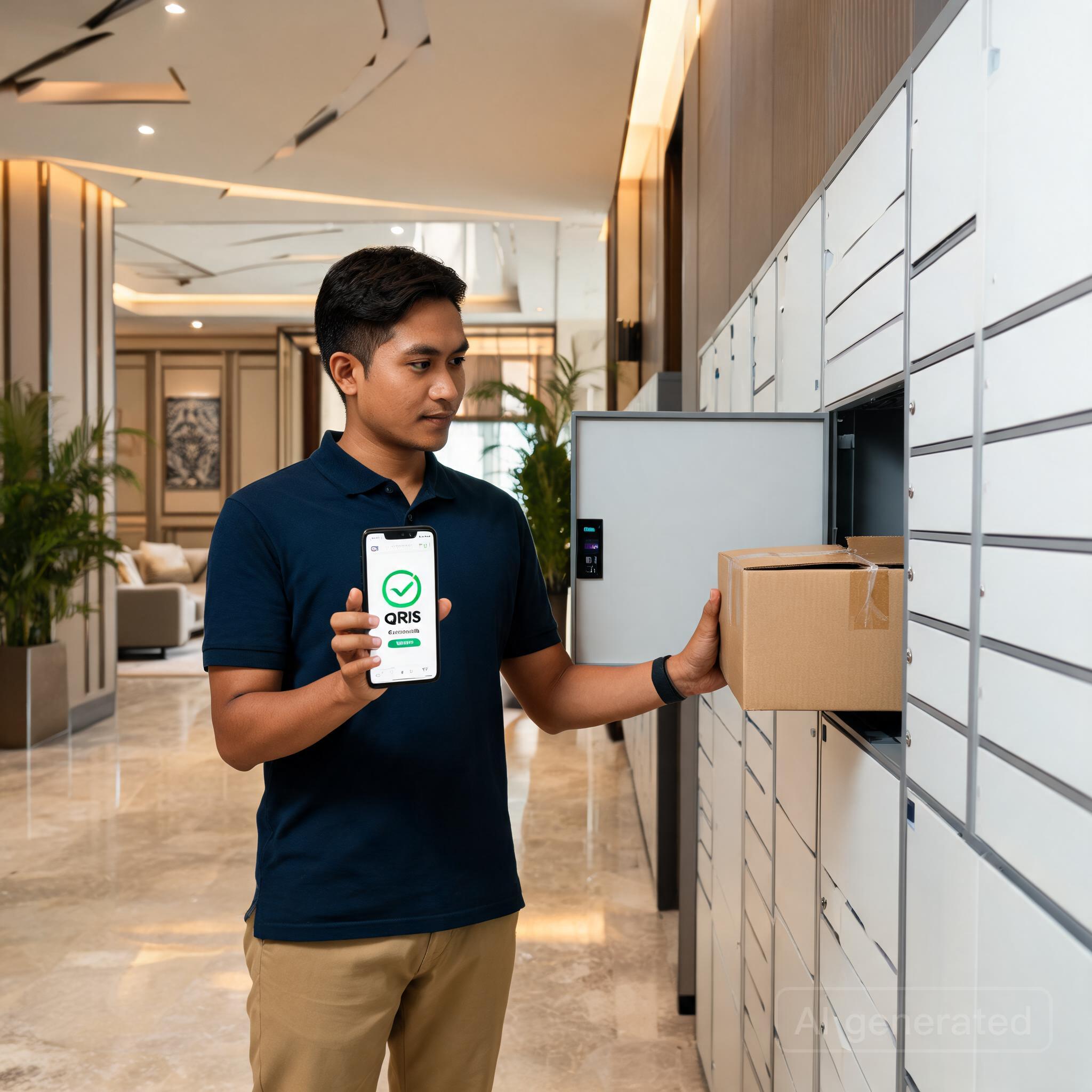 Ilustrasi Efisiensi Penerimaan Paket di Apartemen Menggunakan Sistem Smart Locker