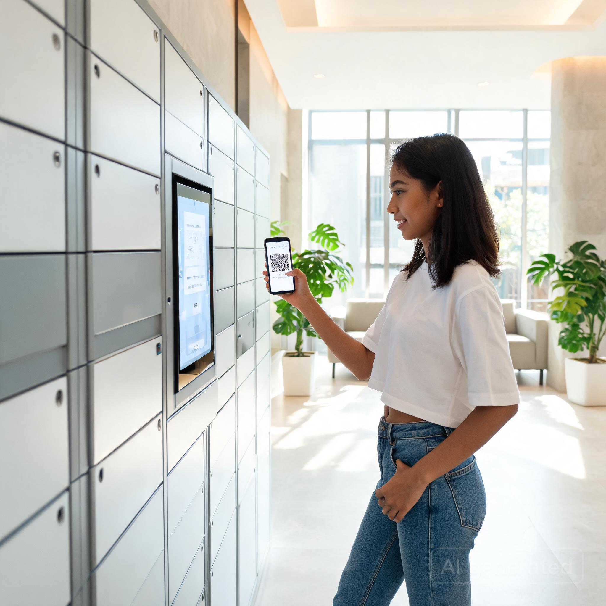 Ilustrasi Efisiensi Penerimaan Paket di Apartemen Menggunakan Sistem Smart Locker