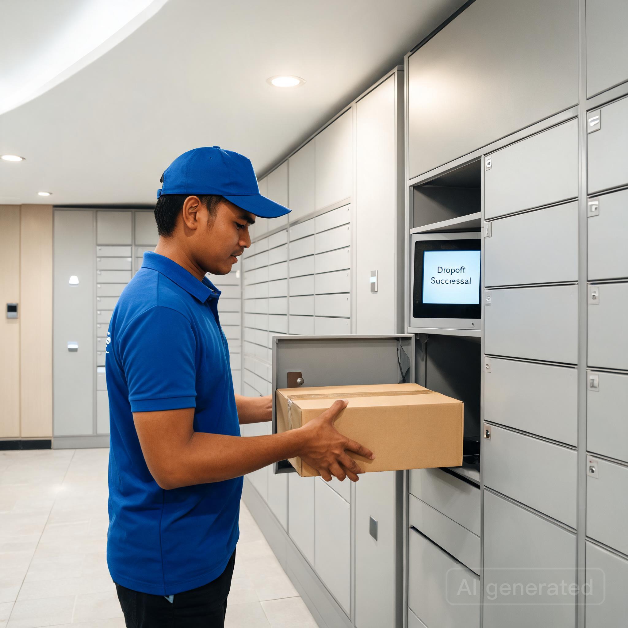 Ilustrasi Efisiensi Penerimaan Paket di Apartemen Menggunakan Sistem Smart Locker